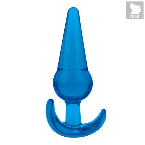 Голубая анальная пробка конической формы Medium Tapered Butt Plug - 12,7 см., цвет голубой - Blue Line