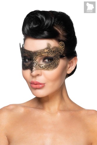 Золотистая карнавальная маска "Шедар", цвет золотой - МиФ