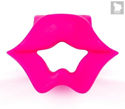Розовое эрекционное виброкольцо в форме губ, цвет розовый - Brazzers