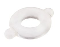 Прозрачное эрекционное кольцо с ушками для удобства надевания BASICX TPR COCKRING CLEAR 0.5INCH, цвет прозрачный - Dream toys