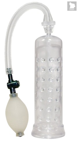 Прозрачная вакуумная помпа Horny Dots - 19,5 см, цвет прозрачный - ORION