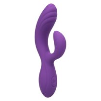 Фиолетовый вибромассажер-кролик Stella Liquid Silicone “C” Curve - 19 см., цвет фиолетовый - California Exotic Novelties