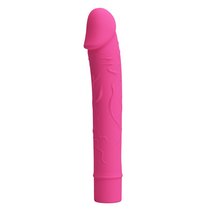 Розовый вибратор Vic с выделенными венками - 15,5 см., цвет розовый - Baile
