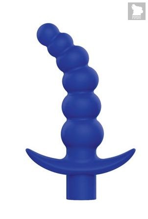 Синяя вибрирующая анальная елочка Sweet Toys - 10,8 см., цвет синий - Bioritm