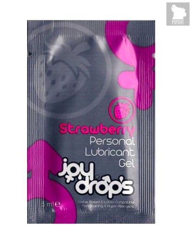 Пробник смазки на водной основе с ароматом клубники JoyDrops Strawberry - 5 мл - JoyDrops