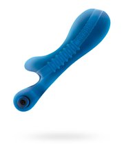 Синий мастурбатор с вибростимулятором мошонки Renegade Ball Tugging Stroker, цвет синий - NS Novelties