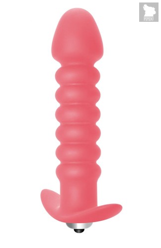 Розовая анальная вибропробка Twisted Anal Plug - 13 см., цвет розовый - Lola Toys