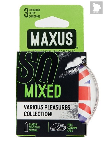 Презервативы в пластиковом кейсе MAXUS AIR Mixed - 3 шт. - maxus