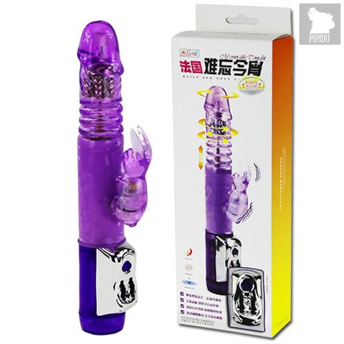 Фиолетовый хай-тек вибратор с ротацией и возвратно-поступательным движением - 24 см, цвет фиолетовый - Baile
