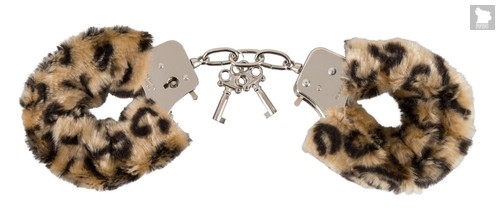 Леопардовые меховые наручники Love Cuffs Leo - ORION