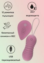 Розовые вагинальные виброшарики с пультом ДУ Ray - 8,3 см., цвет розовый - Lola Toys