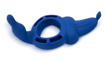 Синее эрекционное кольцо с двумя стимулирующими отростками, цвет синий - Brazzers