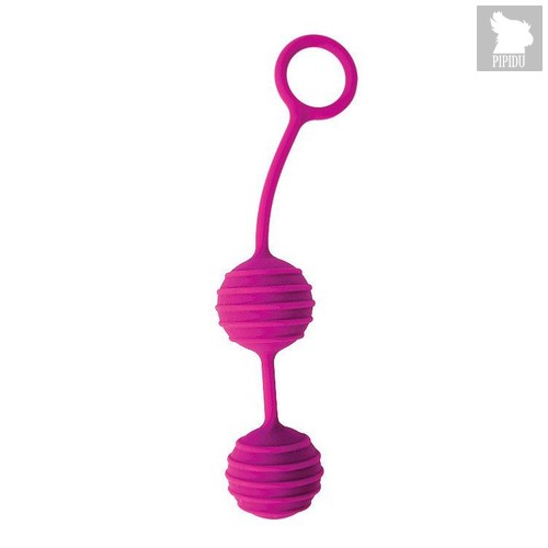 Ярко-розовые вагинальные шарики с ребрышками Cosmo, цвет розовый - Bioritm