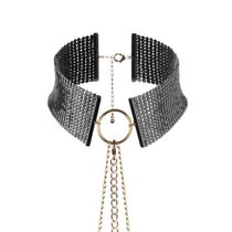 Чёрный ошейник с цепочками Desir Metallique Collar, цвет черный - Bijoux Indiscrets
