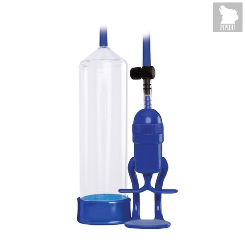 Прозрачно-синяя вакуумная помпа Renegade Bolero Pump, цвет синий - NS Novelties