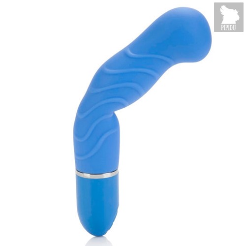 Вибратор 10-Function Silicone Pleasure Bendie - Ripple G's гнущийся, цвет голубой - California Exotic Novelties