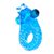 Голубое эрекционное кольцо с вибрацией и усиками для стимуляции клитора, цвет голубой - SEXTOY