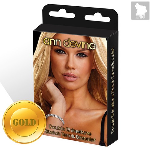 Браслет из золотистых кристаллов Stretch Tennis Bracelet, цвет золотой - Ann Devine