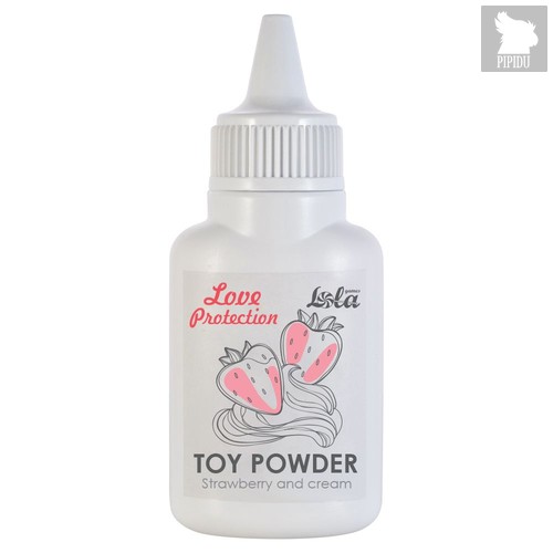 Пудра для игрушек Love Protection с ароматом клубники со сливками - 15 гр. - Lola Toys