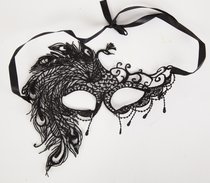 Карнавальная кружевная маска с жар-птицей - White Label