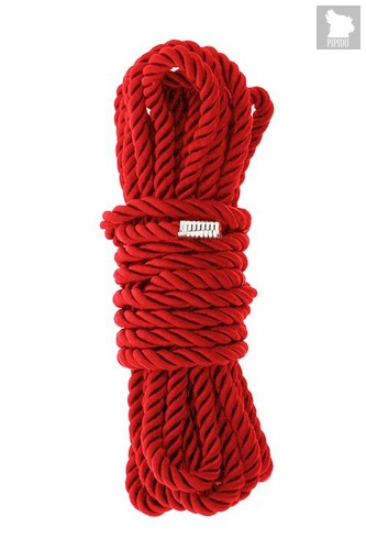 Красная веревка для шибари DELUXE BONDAGE ROPE - 5 м., цвет красный - Dream toys