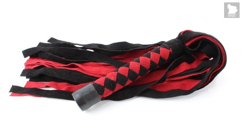 Нежная плеть из замши черно-красная 54047ars - БДСМ арсенал