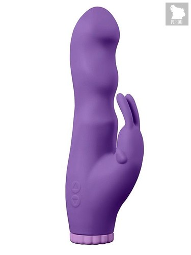 Фиолетовый вибратор с клиторальным стимулятором PURRFECT SILICONE DELUXE RABBIT 100FNCT - 20 см, цвет фиолетовый - Dream toys