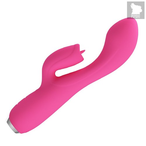 Розовый вибратор Doreen с клиторальным стимулятором - 19,8 см., цвет розовый - Baile