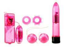 Розовый вибронабор Classic Crystal Couples, цвет розовый - Me You Us