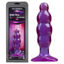 Фиолетовая рельефная анальная пробка SpectraGels Purple Anal Stuffer - 14 см, цвет фиолетовый - Doc Johnson