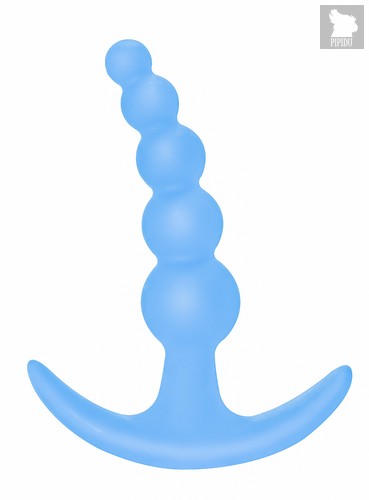 Голубая анальная пробка Bubbles Anal Plug - 11,5 см, цвет синий - Lola Toys