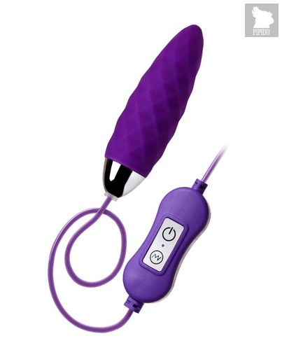 Фиолетовое узенькое виброяйцо с пультом управления A-Toys Cony, работающее от USB, цвет фиолетовый - Toyfa