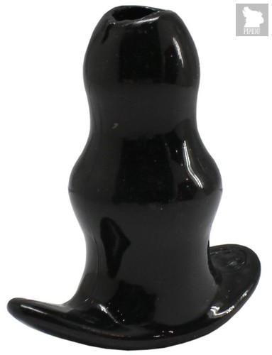 Черная анальная пробка с тоннелем - 11 см., цвет черный - Eroticon