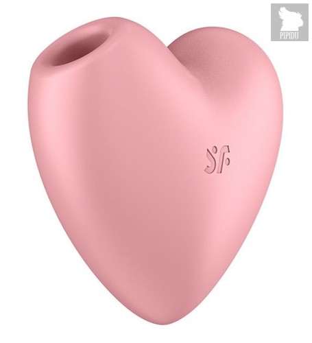 Розовый вибромассажер Cutie Heart с вакуум-волновой стимуляцией, цвет розовый - Satisfyer