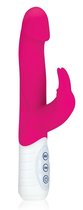 Розовый вибратор с крупной головкой JUMPING BULLETS - 21 см., цвет розовый - Erotic Fantasy