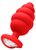 Красная анальная пробка Large Ribbed Diamond Heart Plug - 8 см., цвет красный - Shots Media