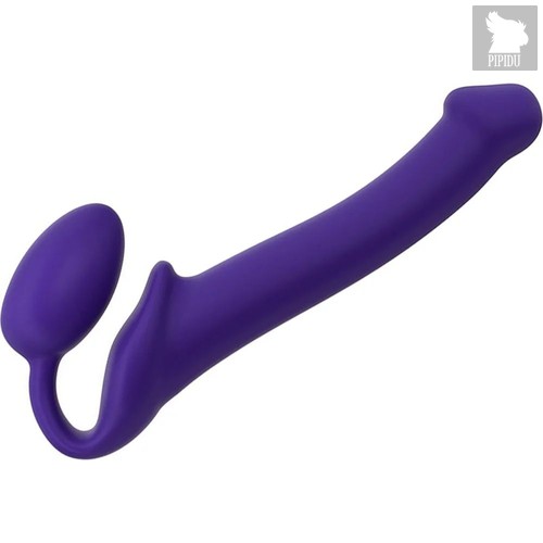 Фиолетовый безремневой страпон Silicone Bendable Strap-On - size M, цвет фиолетовый - Strap-on-me