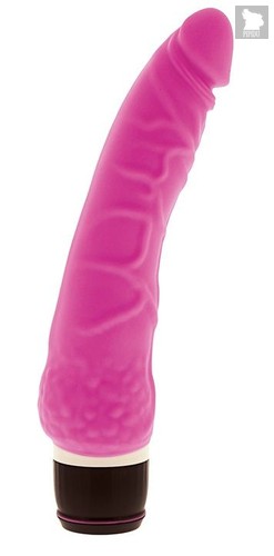Розовый вибратор-реалистик с венками PURRFECT SILICONE CLASSIC 7.1INCH PINK - 18 см., цвет розовый - Dream toys