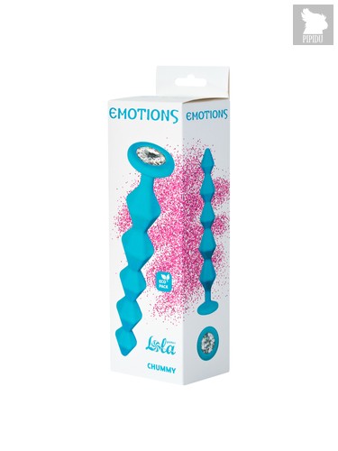 Анальная Цепочка с Кристаллом Emotions Chummy Turquoise 1401-02lola, цвет бирюзовый - Lola Toys
