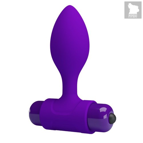 Фиолетовая анальная пробка с мощной вибрацией Vibra - 8,6 см., цвет фиолетовый - Baile