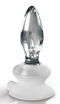 Прозрачная стеклянная пробка Icicles №91 с силиконовой присоской - 10 см., цвет прозрачный - Pipedream