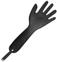 Черная шлепалка с виде ладони с удлиненной ручкой - 36 см., цвет черный - Bioritm