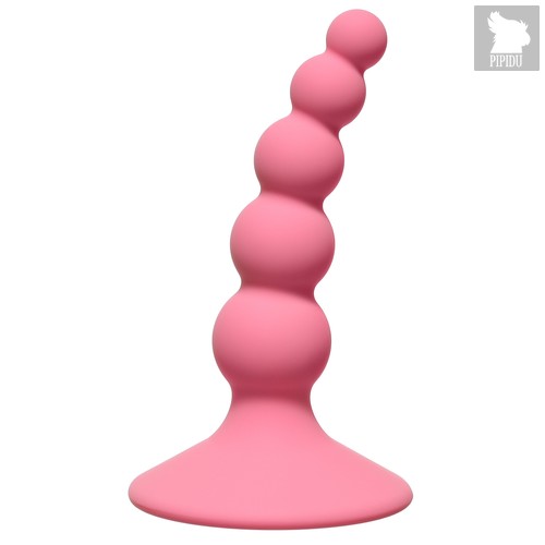 Розовая анальная пробка Ribbed Plug Pink - 10,5 см - Lola Toys