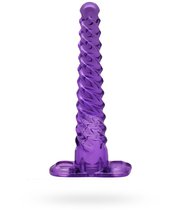 Фиолетовый анальный конус со спиралевидным рельефом - 16 см, цвет фиолетовый - Eroticon