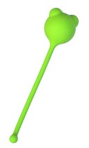 Зеленый силиконовый вагинальный шарик A-Toys с ушками, цвет зеленый - Toyfa