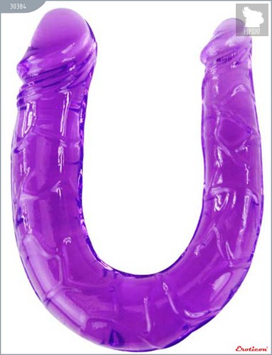 Фиолетовый двусторонний фаллоимитатор - 29,8 см - Eroticon