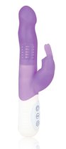Фиолетовый силиконовый вибратор с клиторальным отростком - 21 см., цвет фиолетовый - Erotic Fantasy