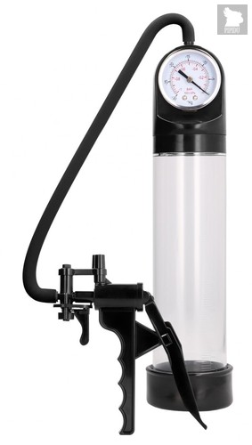 Прозрачная вакуумная помпа с манометром Elite Pump With Advanced PSI Gauge, цвет прозрачный - Shots Media