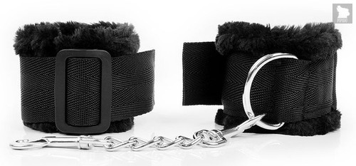 Черные наручники на регулируемых пряжках, цвет черный - Bioritm