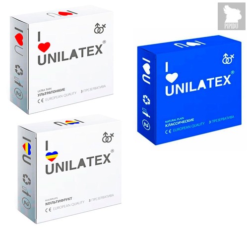 Презервативы Unilatex ассорти (классические, фруктовые, ультратонкие) - Unilatex